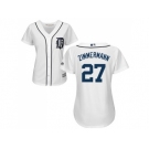 Women's Detroit Tigers #27 Jordan Zimmermann White Home Stitched MLB Jersey