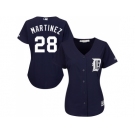 Women's Detroit Tigers #28 J. D. Martinez Navy Blue Alternate Stitched MLB Jersey