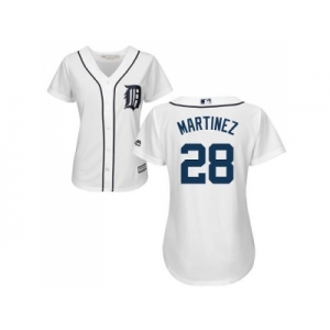 Women's Detroit Tigers #28 J. D. Martinez White Home Stitched MLB Jersey