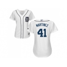 Women's Detroit Tigers #41 Victor Martinez White Home Stitched MLB Jersey