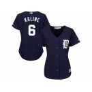 Women's Detroit Tigers #6 Al Kaline Navy Blue Alternate Stitched MLB Jersey