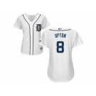 Women's Detroit Tigers #8 Justin Upton White Home Stitched MLB Jersey