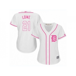Women's Majestic Detroit Tigers #21 Mark Lowe Authentic White Fashion Cool Base MLB Jersey