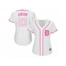 Women's Majestic Detroit Tigers #23 Kirk Gibson Authentic White Fashion Cool Base MLB Jersey