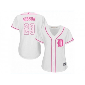 Women's Majestic Detroit Tigers #23 Kirk Gibson Authentic White Fashion Cool Base MLB Jersey