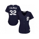 Women's Majestic Detroit Tigers #32 Michael Fulmer Replica Navy Blue Alternate Cool Base MLB Jersey