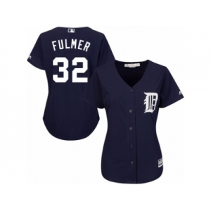 Women's Majestic Detroit Tigers #32 Michael Fulmer Replica Navy Blue Alternate Cool Base MLB Jersey