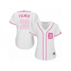 Women's Majestic Detroit Tigers #32 Michael Fulmer Replica White Fashion Cool Base MLB Jersey