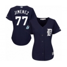 Women's Majestic Detroit Tigers #77 Joe Jimenez Authentic Navy Blue Alternate Cool Base MLB Jersey