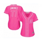 Women's Majestic Detroit Tigers #77 Joe Jimenez Authentic Pink Fashion Cool Base MLB Jersey