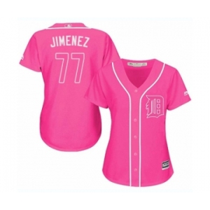 Women's Majestic Detroit Tigers #77 Joe Jimenez Authentic Pink Fashion Cool Base MLB Jersey