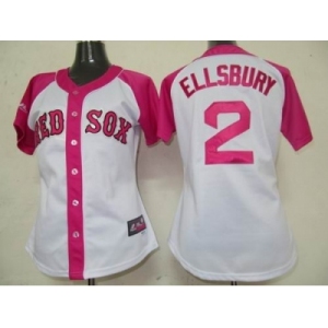 women mlb detroit tigers #2 ellsbury white pink[2012]