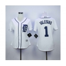 women mlb jerseys detroit tigers #1 iglesias white