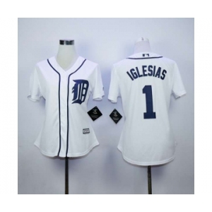 women mlb jerseys detroit tigers #1 iglesias white