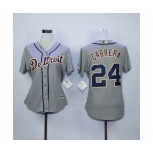 women mlb jerseys detroit tigers #24 cabrera grey