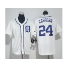 Youth Detroit Tigers #24 Miguel Cabrera White Cool Base Stitched MLB Jersey