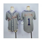 youth mlb jerseys detroit tigers #1 iglesias grey