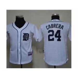 youth mlb jerseys detroit tigers #24 cabrera white