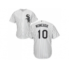 Youth Chicago White Sox #10 Yoan Moncada White(Black Strip) Home Cool Base Stitched MLB Jersey