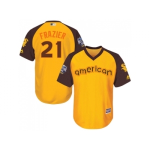 Youth Majestic Chicago White Sox #21 Todd Frazier Authentic Yellow 2016 All-Star American League BP Cool Base MLB Jersey