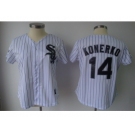 MLB Women Jerseys Chicago White Sox #14 konerko White[black strip]