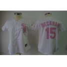 MLB Women Jerseys Chicago White Sox #15 beckham White[pink strip]