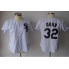 MLB Women Jerseys Chicago White Sox #32 dunn White[black strip]