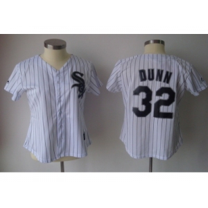 MLB Women Jerseys Chicago White Sox #32 dunn White[black strip]
