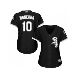 Women Chicago White Sox #10 Yoan Moncada Black Alternate Stitched MLB Jersey