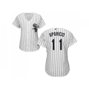 Women's Chicago White Sox #11 Luis Aparicio White(Black Strip) Home Stitched MLB Jersey