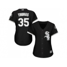 Women's Chicago White Sox #35 Frank Thomas Black Alternate Stitched MLB Jersey