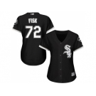 Women's Chicago White Sox #72 Carlton Fisk Black Alternate Stitched MLB Jersey