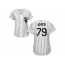 Women's Chicago White Sox #79 Jose Abreu White(Black Strip) Home Stitched MLB Jersey