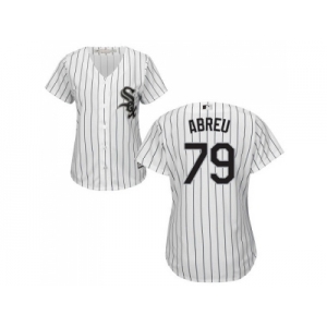 Women's Chicago White Sox #79 Jose Abreu White(Black Strip) Home Stitched MLB Jersey