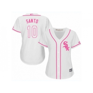 Women's Majestic Chicago White Sox #10 Ron Santo Authentic White Fashion Cool Base MLB Jersey