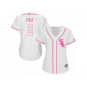 Women's Majestic Chicago White Sox #2 Nellie Fox Replica White Fashion Cool Base MLB Jersey