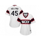 Women's Majestic Chicago White Sox #45 Derek Holland Authentic White 2013 Alternate Home Cool Base MLB Jersey
