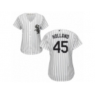 Women's Majestic Chicago White Sox #45 Derek Holland Replica White Home Cool Base MLB Jersey