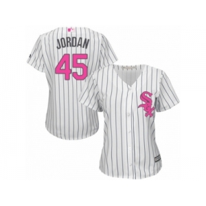 Women's Majestic Chicago White Sox #45 Michael Jordan Replica White Mother's Day Cool Base MLB Jersey