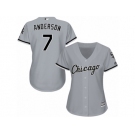 Women's Majestic Chicago White Sox #7 Tim Anderson Replica Grey Road Cool Base MLB Jersey