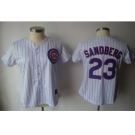 MLB Women Jerseys Chicago Cubs #23 sandberg White[blue strip]