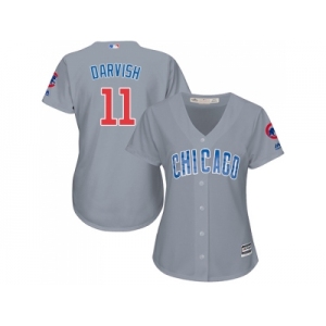 Women Chicago Cubs #11 Yu Darvish Grey Road Stitched MLB Jersey