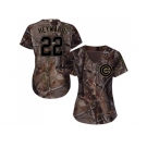Women Chicago Cubs #22 Jason Heyward Camo Realtree Collection Cool Base Stitched MLB Jersey