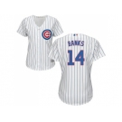 Women's Chicago Cubs #14 Ernie Banks White(Blue Strip) Home Stitched MLB Jersey