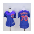 Women's Chicago Cubs #70 Joe Maddon Majestic Blue Cool Base Player Jersey