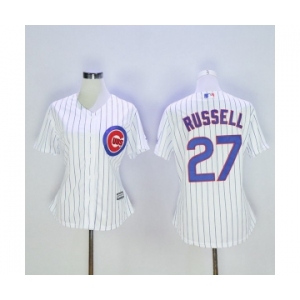 Women's Chicago Cubs #Addison Russell Majestic White Home Cool Base Player Jersey