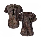 Women's Majestic Chicago Cubs #1 Kosuke Fukudome Authentic Camo Realtree Collection Flex Base MLB Jersey