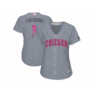 Women's Majestic Chicago Cubs #1 Kosuke Fukudome Authentic Grey Mother's Day Cool Base MLB Jersey