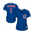 Women's Majestic Chicago Cubs #1 Kosuke Fukudome Authentic Royal Blue Alternate MLB Jersey
