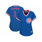 Women's Majestic Chicago Cubs #1 Kosuke Fukudome Authentic Royal Blue Cooperstown MLB Jersey